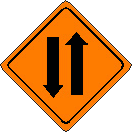 Work Zone Sign Two Way