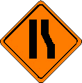 Road Sign Lane About to End